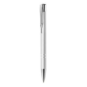 Penna a Sfera in Alluminio Argento con Logo Personalizzato, Larghezza di Scrittura 0.5/0.7mm, Penna a Scatto in Metallo, Penna Promozionale Gialla Originale - Product Image 1