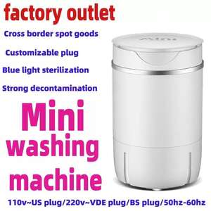 Precio más bajo 4,5 KG redondo pequeño hogar Mini lavadora semiautomática luz azul esterilización lavandería deshidratación uno - Product Image 2