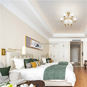 Cabecera tapizada con marco de madera MDF económico, cama doble de hotel con juego de ropa de cama para muebles de dormitorio de hotel de 3 estrellas - Product Image 1