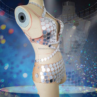 Costume de renard miroir intégral pour femme, sexy, pour performance commerciale, spectacle de boîte de nuit et déguisement de soirée