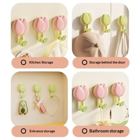 ZT2258 Crochet à ventouse en plastique en forme de tulipe, fixation puissante sans perforation, support adhésif pour serviettes, cuisine, salle de bain, mur