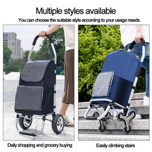 जीएलई बड़े लोड क्षमता की खरीदारी ट्रॉली के साथ थर्मल इन्सुलेशन बैग हल्के शॉपिंग ट्रॉली के साथ शॉपिंग बैग - Product Image 3