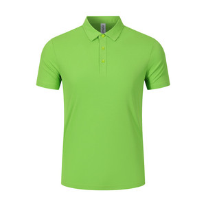 เสื้อโปโลแห้งเร็วสีพื้นโพลีเอสเตอร์แขนสั้นสวมใส่ได้ทุกวัน - Product Image 4