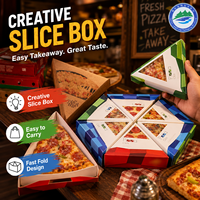 Boîte à pizza en papier LongXiang avec impression personnalisée, boîte à pizza triangulaire, conteneur alimentaire