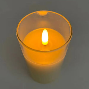 배터리로 작동되는 파라핀 기둥 양초, 리모컨이 있는 유리 LED 양초, 웨딩 양초, 가정 장식용 LED 라이트 양초 - Product Image 5