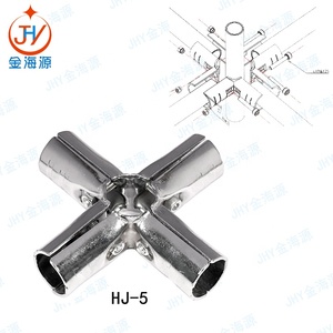 Connecteur métallique HJ-5 pour système de rayonnages tubulaires, ensemble de raccords métalliques à cinq voies pour applications industrielles en Chine - Product Image 6