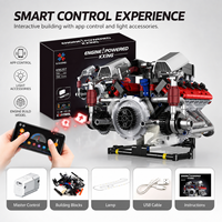 Superdeportivo con Motor V8 Eléctrico, Bloques de Construcción de Plástico Compatibles con MOC, Juguete Coleccionable con Operación por APP