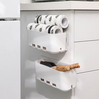 Witte Telescopische Kast Uitschuifbare Opbergmand PP Organizer Rek voor Keuken Garderobe Kast