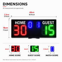 Tableau de score de tennis LED portable GANXIN avec support trépied haut, contrôle par montre, compteur de points numérique pour entraînement et club