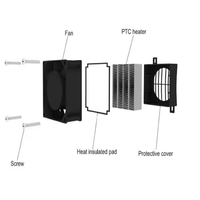 Accessoires d'isolation d'incubateur mini radiateur soufflant dc 12v 24v ac 110v 220v chauffage céramique thermostatique PTC