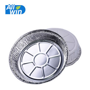 Teglie per <span class=keywords><strong>pizza</strong></span> monouso rotonde in <span class=keywords><strong>alluminio</strong></span> da 8 pollici con coperchi - Product Image 6