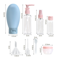 Klaar voor verzending: 11-delige siliconen lekvrije, knijpbare reisset met flesjes, BPA-vrij, magnetronbestendig voor toiletartikelen & shampoos
