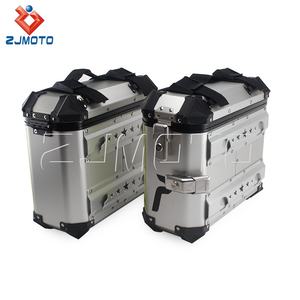 Coffre-fort métallique de moto argent avec boîte de rangement, Kit de montage à dégagement rapide <span class=keywords><strong>pour</strong></span> Honda, Suzuki, Yamaha, Kawasaki et <span class=keywords><strong>BMW</strong></span>, 36l - Product Image 2