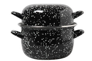 14cm-24cm White Custom Logo Eco-Friendly Enamel <strong>Mussel</strong> <strong>Pot</strong> with Two Handles European Design Cookware Set - Product Image 6