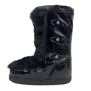 High Quality Grid Soft Faux Fur Snow Boots with Shoelace Platform Winter <strong>Booties</strong> for Women - Product Image 1