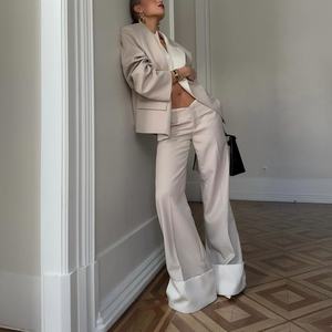 Nuevo Conjunto de Dos Piezas de Ropa de Otoño para Mujer, Blazer y Pantalones Anchos Casuales - Product Image 2