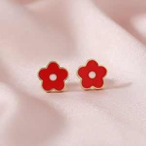 <span class=keywords><strong>XLOVE</strong></span> Boucles d'oreilles clous en argent 925 plaqué or, motif fleur, hypoallergéniques pour enfants aux oreilles sensibles - Product Image 6