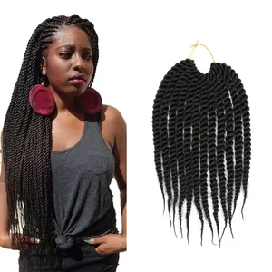 שיער סרוגה סנגל טוויסט צמות גדולות עבות מעורבות שחור/חום סנגלי קלוע סרוגה סגנונות שיער לנשים שחורות