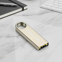 Nouvelle clé USB 2.0 en métal léger, 4 Go-64 Go, argentée, cadeau d'entreprise, logo personnalisé, avec garantie de 2 ans, 39x12.2x4.6mm