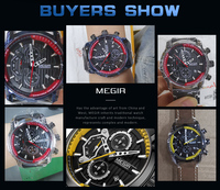 Montre chronographe sport pour homme, quartz, étanche, bracelet en cuir véritable, mode décontractée, avec affichage de la date