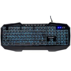 คีย์บอร์ดเกมมิ่งคราวน์ มัลติมีเดียพร้อมไฟแบ็คไลท์ LED 7 ดวงขนาดเต็มสำหรับแล็ปท็อปพีซี - Product Image 6