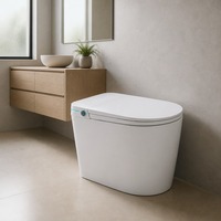 WC intelligent avec bidet intégré, siège chauffant électrique, auto-nettoyant, télécommande, chasse d'eau automatique, en céramique