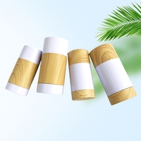 Botol deodoran silinder 50g 75g, wadah deodoran pengisi permukaan plastik serbuk kayu Bawah