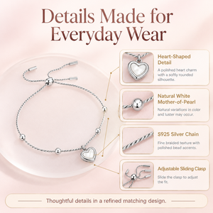 Bracelet hypoallergénique en acier inoxydable 316L avec pendentif cœur, chaîne torsadée réglable, bijou de main pour femme - Product Image 4