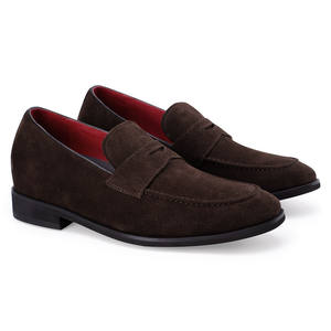 Zapatos con elevador para hombre Zapatos con elevador Mocasín Penny de cuero de ante marrón <span class=keywords><strong>6</strong></span> CM/2,36 pulgadas más alto - Product Image 5