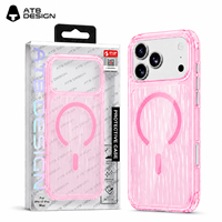 Étui de téléphone translucide ondulé personnalisé ATB pour iPhone 18 Pro Max, TPU PC, bouton métallique, aimant N52, antichoc