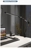Lampe de bureau LED DC à double éclairage en aluminium, lumière blanc chaud, moderne et minimaliste, avec mémoire, pliable, pour lecture, électrique