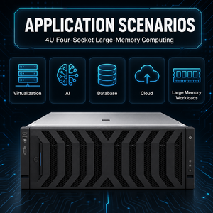 Сервер SR860 V4 4U для установки в стойку, с четырьмя процессорами Xeon, DDR5, PCIe 5.0 NVMe, для высокопроизводительного хранения данных и баз данных SAP HANA, с индивидуальной конфигурацией, протестирован - Product Image 2