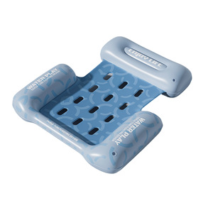 Promotion estivale : Transat gonflable pliable avec dossier, flotteur aquatique pour adultes, lit flottant rayé - Product Image 5