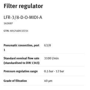 MS-F Esto Filter Regulator LFR-3/8-D-O-MIDI-A 162697 ของใหม่ แบรนด์แท้ มีสินค้าในสต็อก - Product Image 3