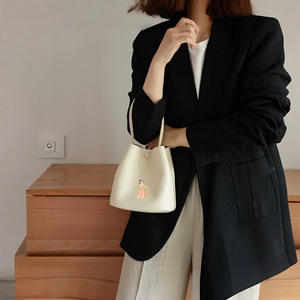<span class=keywords><strong>Borsa</strong></span> a tracolla morbida in cotone e pelle vintage conciata al vegetale, grande capacità, per pendolarismo - Product Image 2