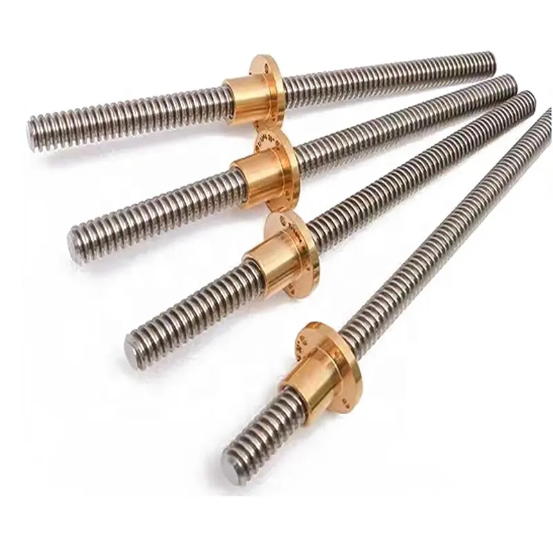 CNC 32mm Trapezoidal Threaded Rod Trapezoidal Brass Jack Lift And Gearbox Lead Screw Tr32*6mm