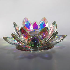 Rainbow AB Coating Crystal <strong>Lotus</strong> Flower Tealight <strong>Candle</strong> <strong>Holder</strong> MH-Z0255 - Product Image 3
