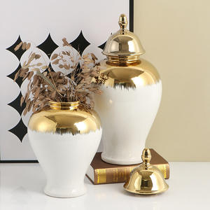 Wit vergulde keramische vaas, grensoverschrijdende speciale algemene woonkamer- en homestay-ornamenten, licht luxe vaasdecoraties, China - Product Image 2