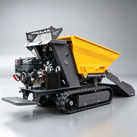 Prix d'usine Mini-dumper compact sur chenilles auto-chargeur de 1 tonne avec pompe hydraulique et transporteur électrique à chenilles haute efficacité