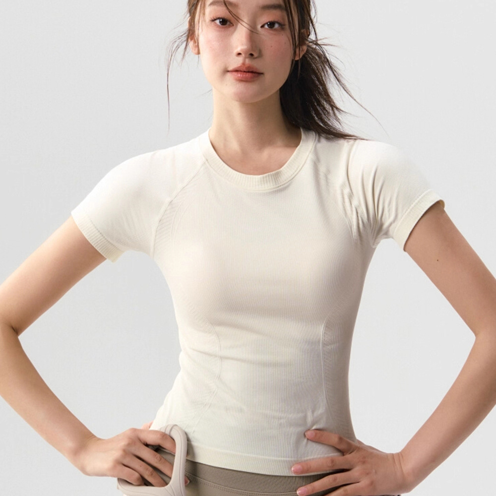 Summer Quick-drying 100% Nylon Women's Short-sleeved Sports Running T-shirt for Yoga & Pilates Training Self-cultivation Fit
