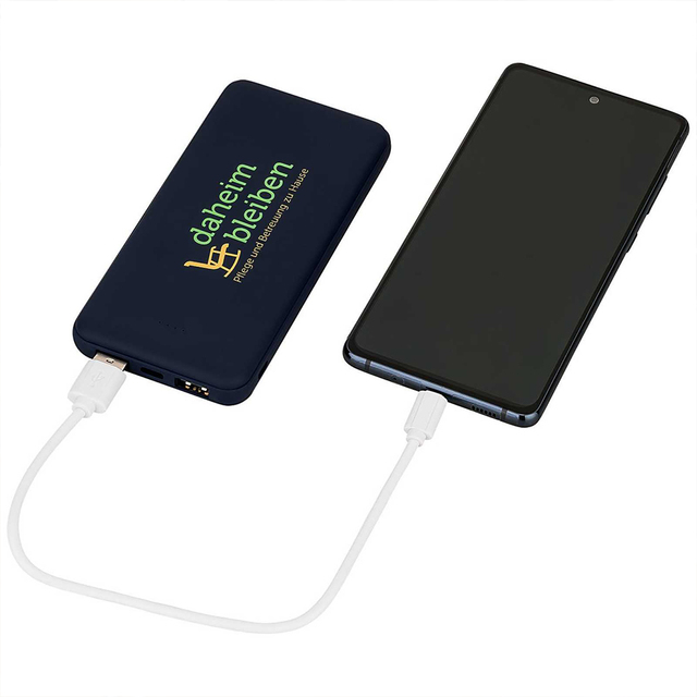 Customizable Plastic Soft Touch Power Bank 8000mAh Slim Portable Charger for Phone Great Business Gift