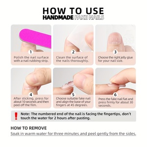 Lot de 10 <span class=keywords><strong>faux</strong></span> ongles à presser de haute qualité, faits à la main, motif français, motif laitier, ongles souples à coller, collection <span class=keywords><strong>automne</strong></span>-hiver - Product Image 5
