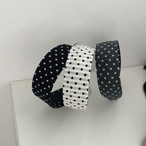 Viviblook Z314AS Diadema para mujer, nueva diadema negra y blanca con lunares y borde ancho, accesorios para el cabello de uso diario - Product Image 4