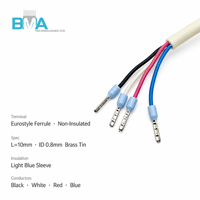 Kabel Harness 9.9M 24AWG 4 Konduktor Dengan Terminal Ferrule Eurostyle, Kabel TPE untuk Pengkabelan Internal Perangkat Otomasi