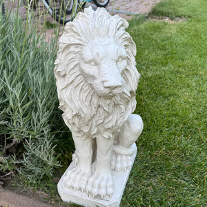 รูปปั้นรูปปั้นรูปปั้นสัตว์หินอ่อนแกะสลัก<span class=keywords><strong>หน้า</strong></span>ประตูบ้านสิงโตสีขาวสำหรับสวนกลางแจ้ง - Product Image 3