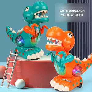 Juguete de Dinosaurio Tiranosaurio Rex Universal Acústico-Óptico Eléctrico de Dibujos Animados para Niños, Juguete de Dinosaurio de Plástico que Camina y se Balancea con Música y Luz - Product Image 2