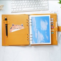 Organisateur de planificateur en similicuir grainé A7 Zippy A5 portefeuille de couverture de reliure avec fermeture éclair et bouton