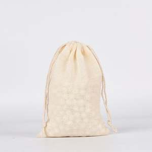 Bolsas de Tela Reutilizables de Algodón Puro Natural de 10*15cm con Cordón, para Guardar Té, con Impresión de Logotipo Personalizado para Empaque - Product Image 1