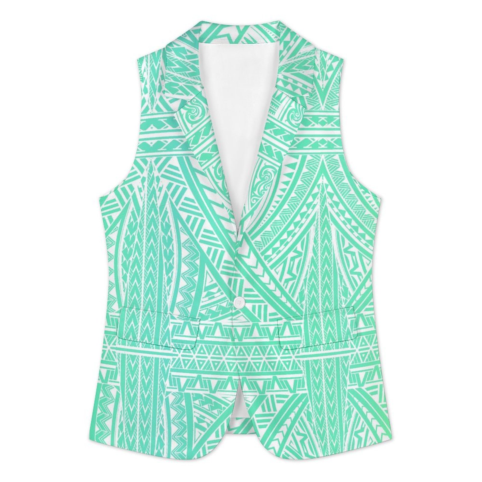 Wholesale Custom Polynesian Tribal Print Suit Vest for Women