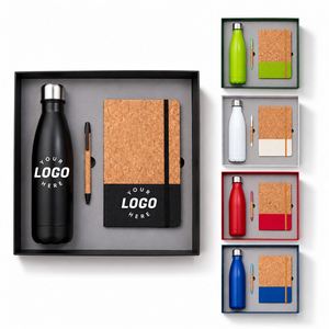 Ensemble cadeau d'entreprise haut de gamme avec logo personnalisé, carnet A5, stylo, bouteille d'eau isotherme, coffret cadeau promotionnel pour entreprise - Product Image 1